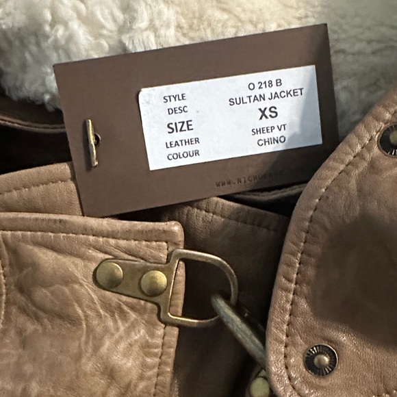 NICHOLAS K Sultan Jacket - Brown Leather Toggle Coat - Picture 13 of 16